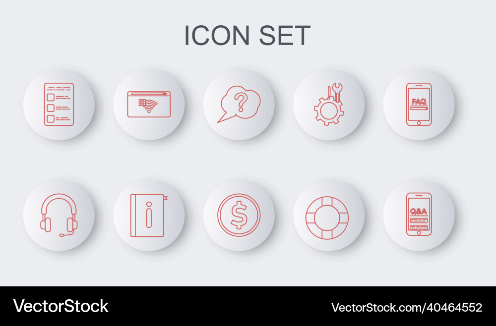 Set line mobile question and exclamation Set line mobile question and exclamation vector image