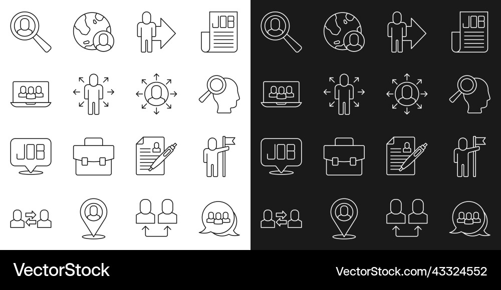 Set line project team base man holding flag Set line project team base man holding flag vector image
