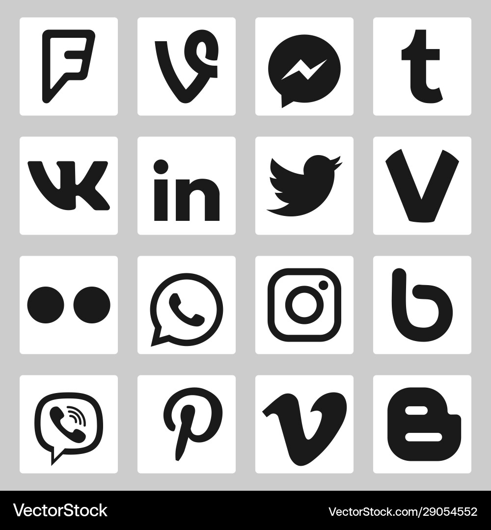 Set social media icons Set social media icons vector image