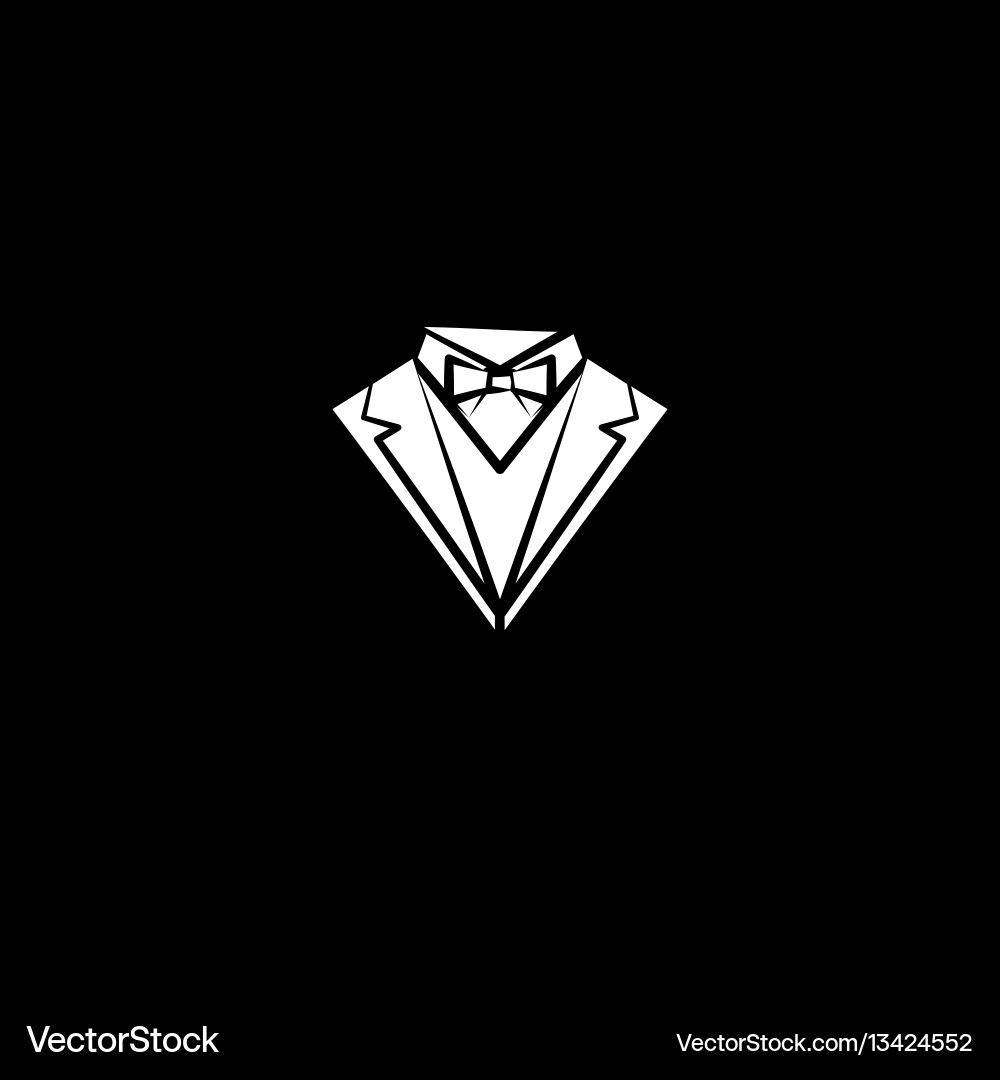 Suit white silhouette vector image