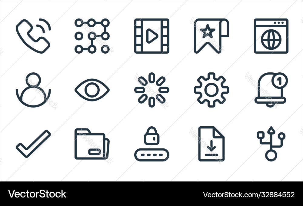 Ui line icons linear set quality Ui line icons linear set quality vector image