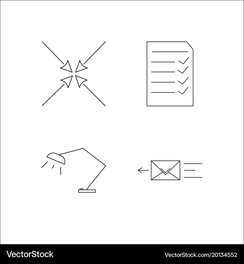 Web simple linear icon setsimple outline icons vector image