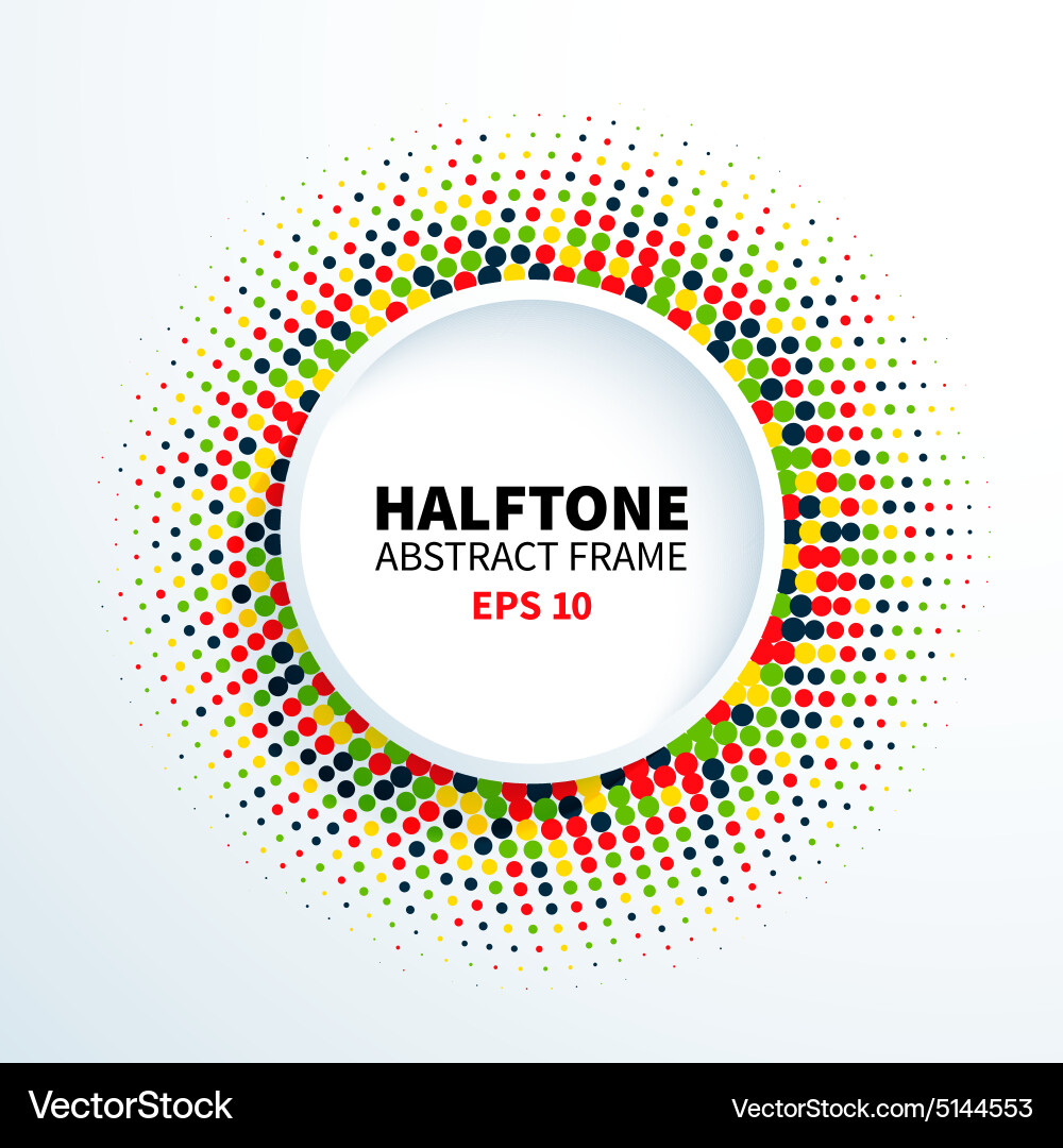 Abstract colorful halftone frame Vector Image