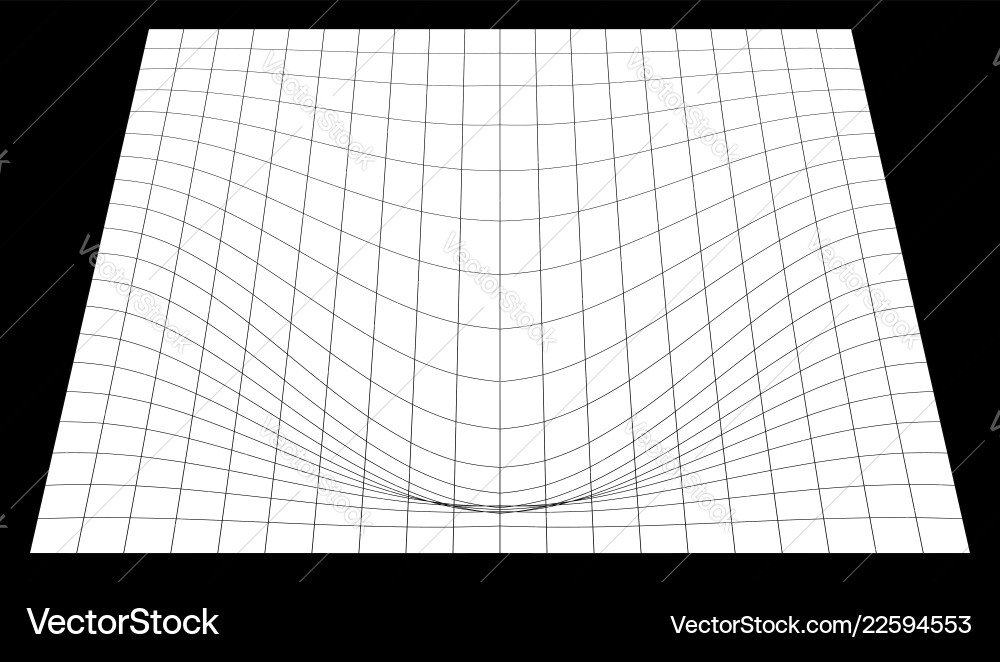 Bent grid in perspective 3d mesh with convex Bent grid in perspective 3d mesh with convex vector image