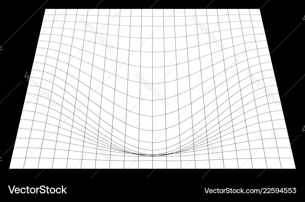 Bent grid in perspective 3d mesh with convex vector image