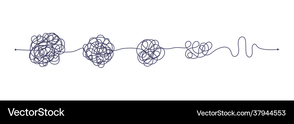 Chaos simplifying problem solving and business Chaos simplifying problem solving and business vector image