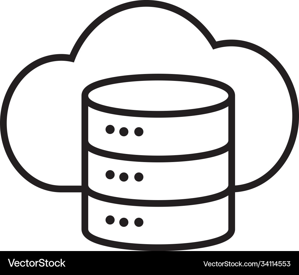 Data server and cloud storage icon line style vector image