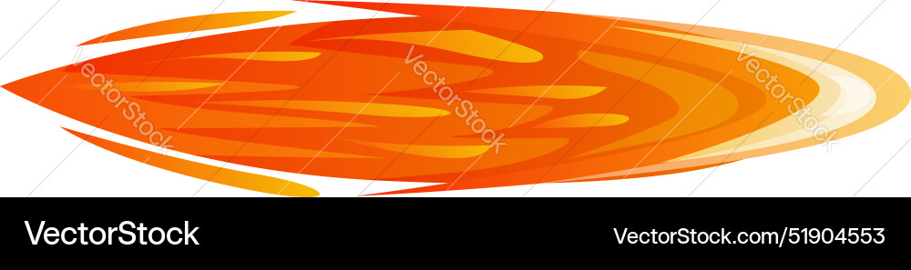 Fire flame flying creating a shape of comet tail Fire flame flying creating a shape of comet tail vector image