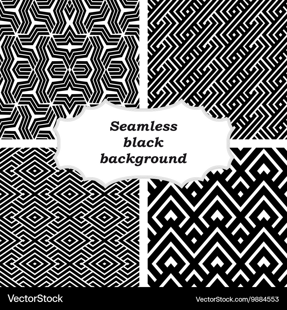 Geometrisches Musterset - Schwarz und Weiß vektorbild