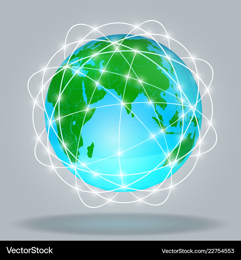 Globe digital connection communications Globe digital connection communications vector image