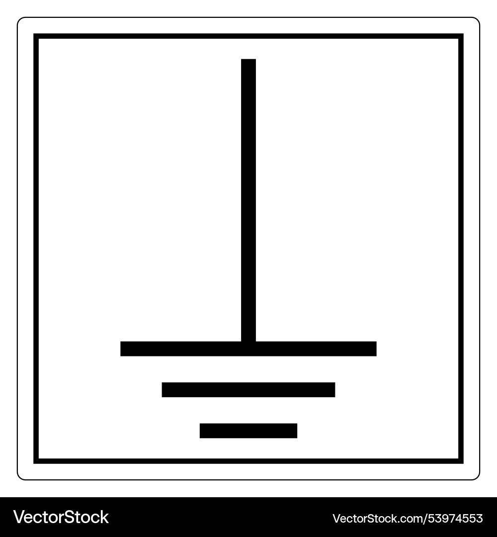 Grounding symbol with three horizontal lines Grounding symbol with three horizontal lines vector image
