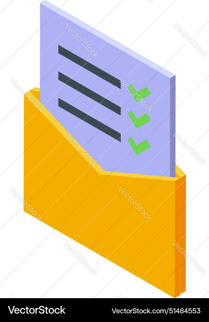 Isometric checklist in folder icon Isometric checklist in folder icon vector image