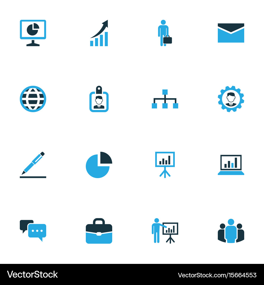 Job colorful icons set collection of dialog vector image