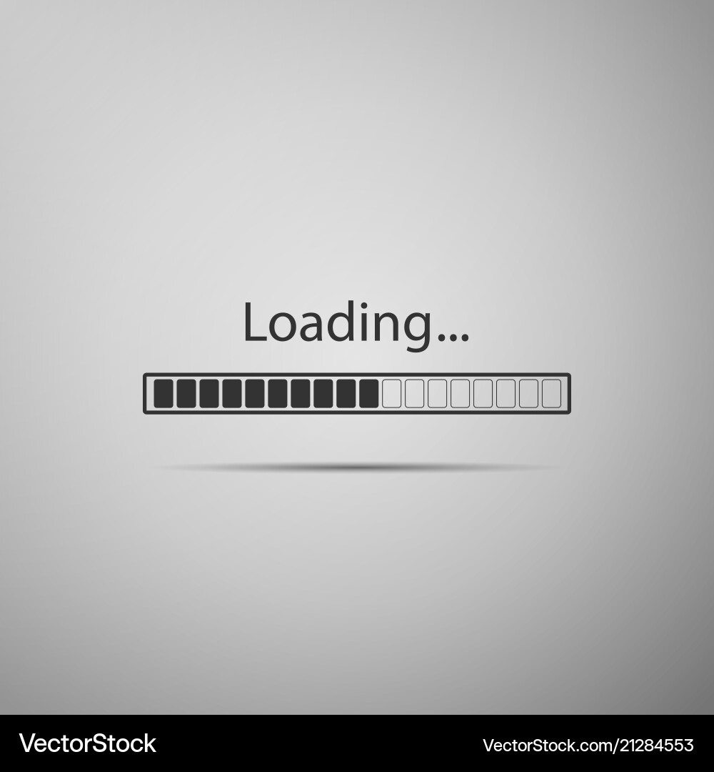 Loading icon on grey background progress bar Loading icon on grey background progress bar vector image