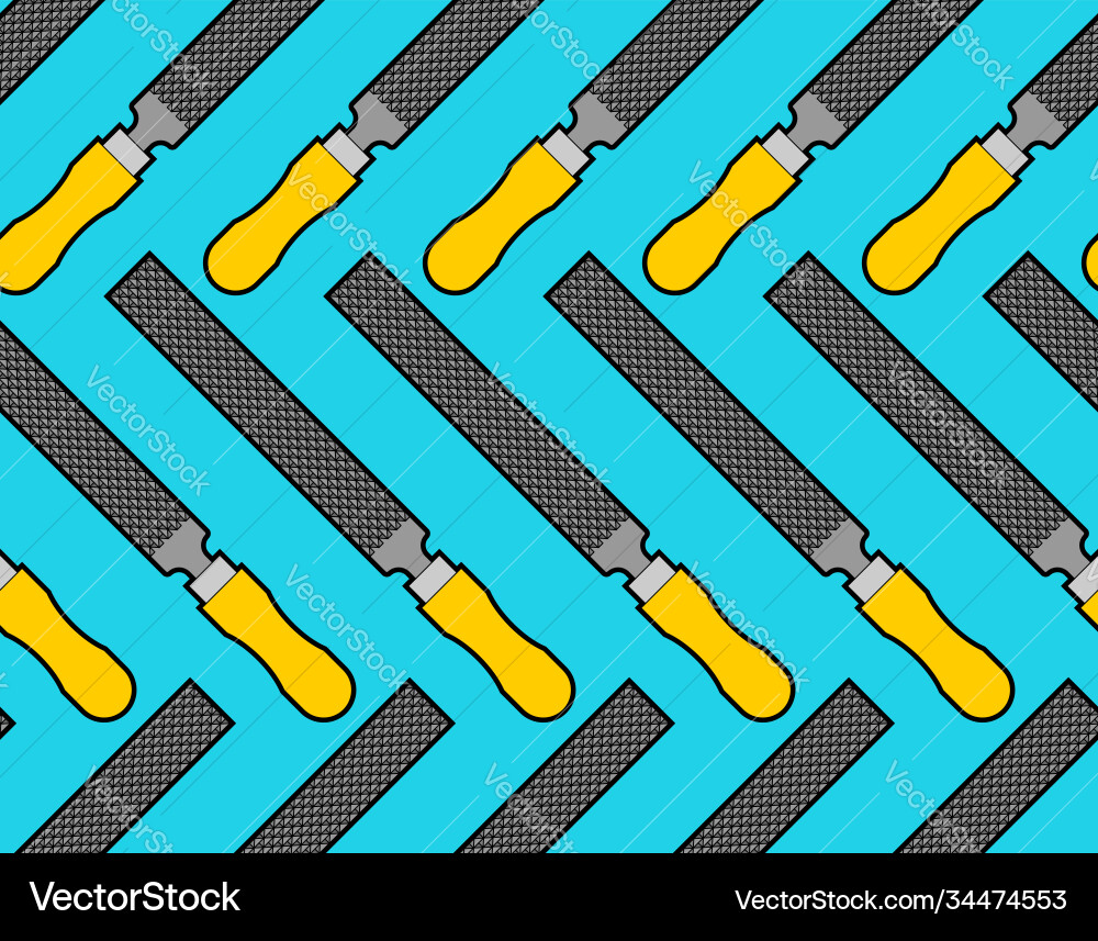 Metal file pattern seamless rasp tool background vector image