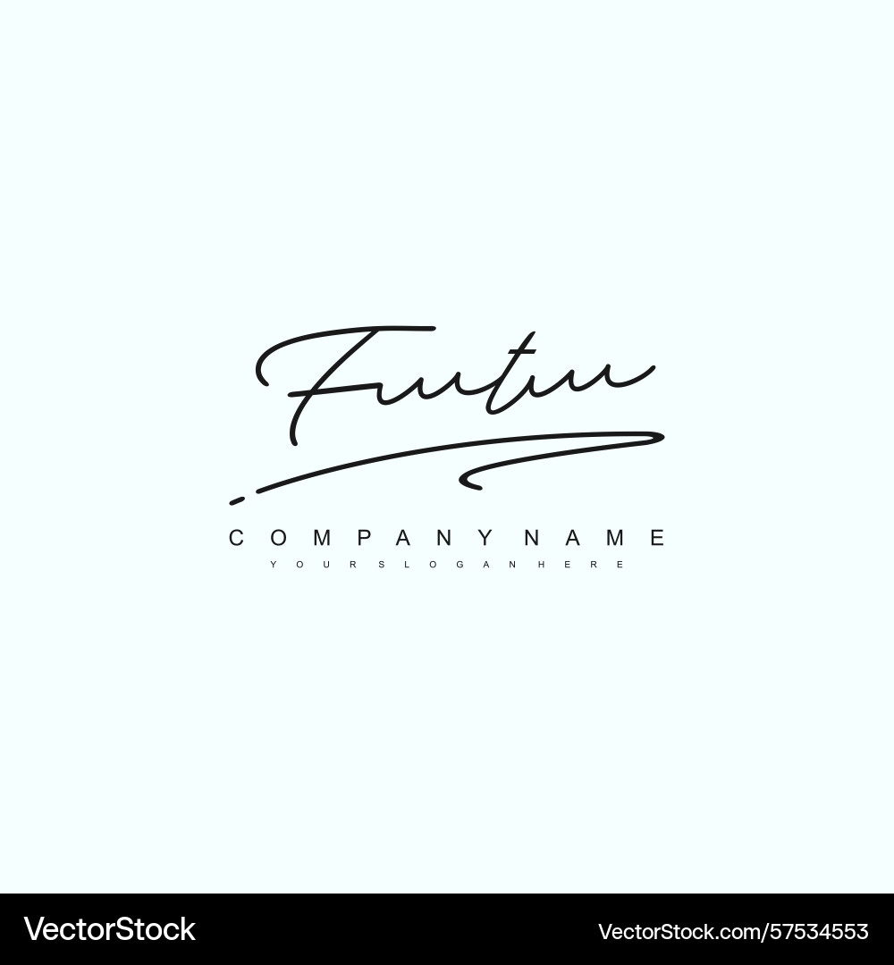 Minimal signature logo design with ft initials Minimal signature logo design with ft initials Vector Image