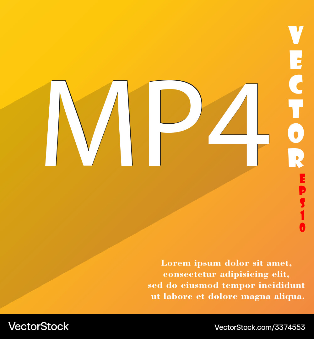 Mpeg4 video format icon symbol flat modern web Vector Image