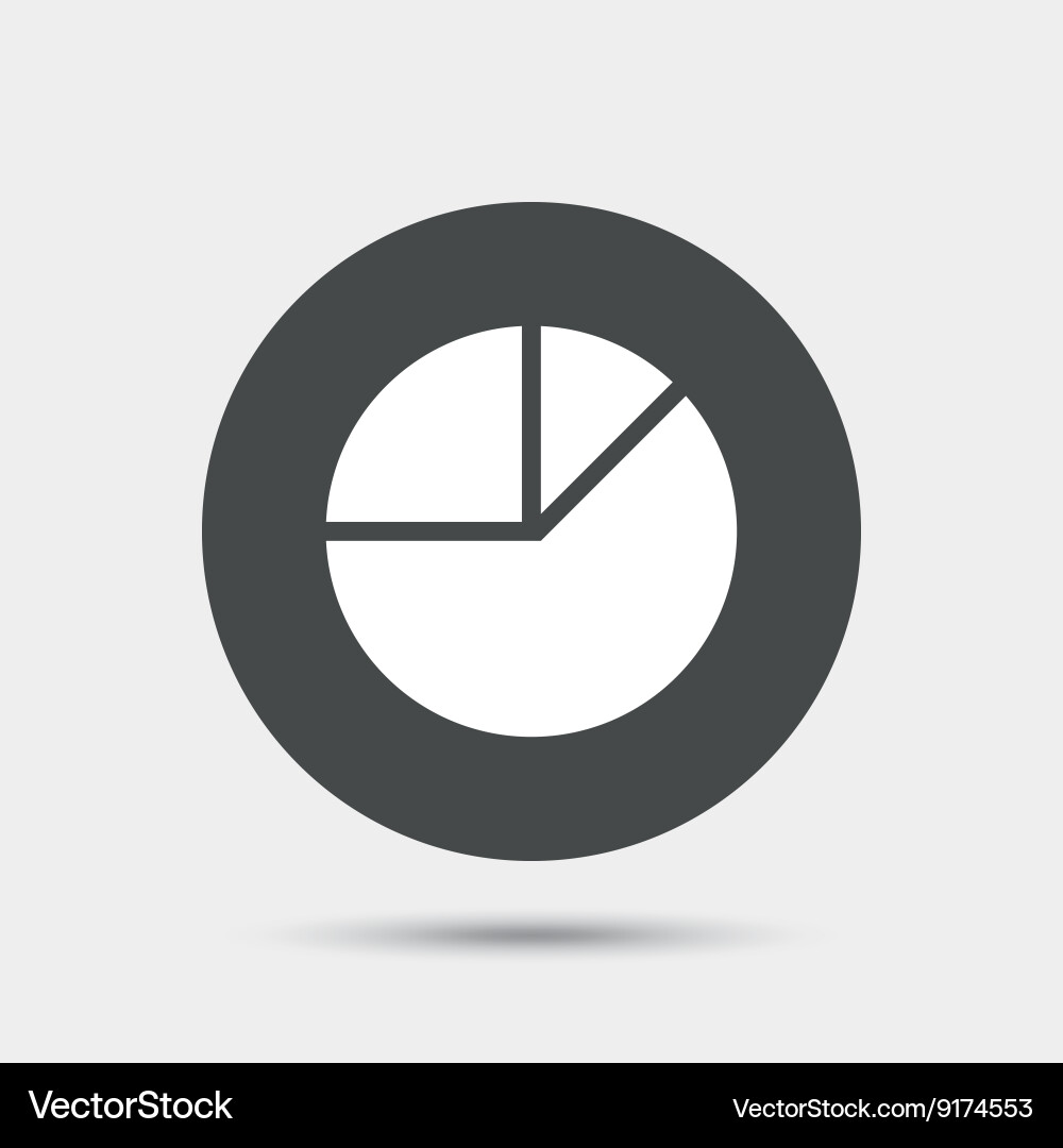 Pie chart graph sign icon diagram button vector image