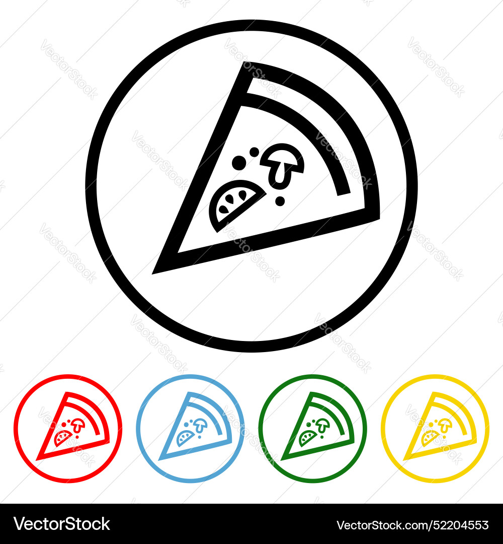 Pizza icon design element with four Pizza icon design element with four vector image
