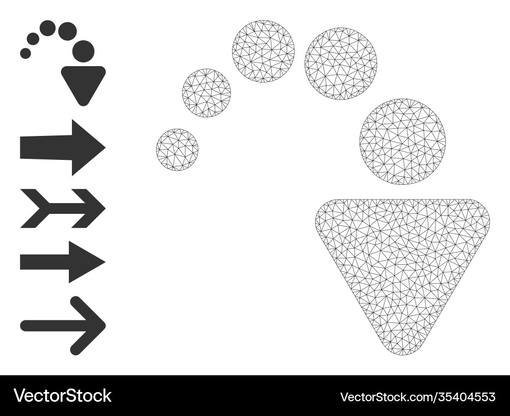 Polygonal network redo icon with simple symbols Polygonal network redo icon with simple symbols Vector Image