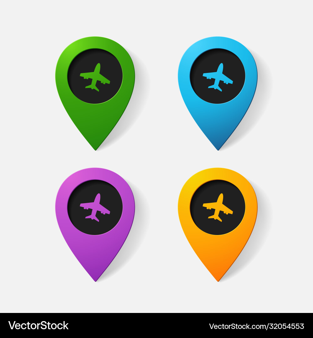 Realistic color pointer plane Realistic color pointer plane vector image