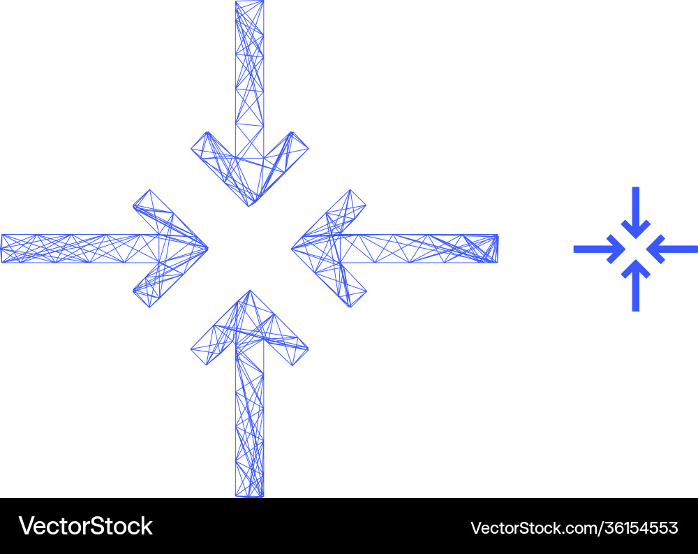 Reduce Arrows Icon - Mesh & Grid Vector Image