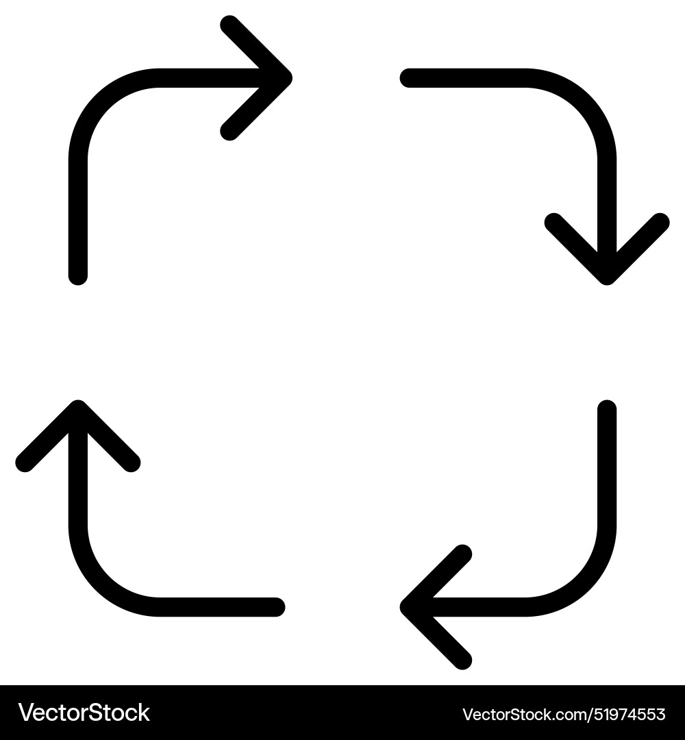 Refresh icon in thin line style graphic design vector image