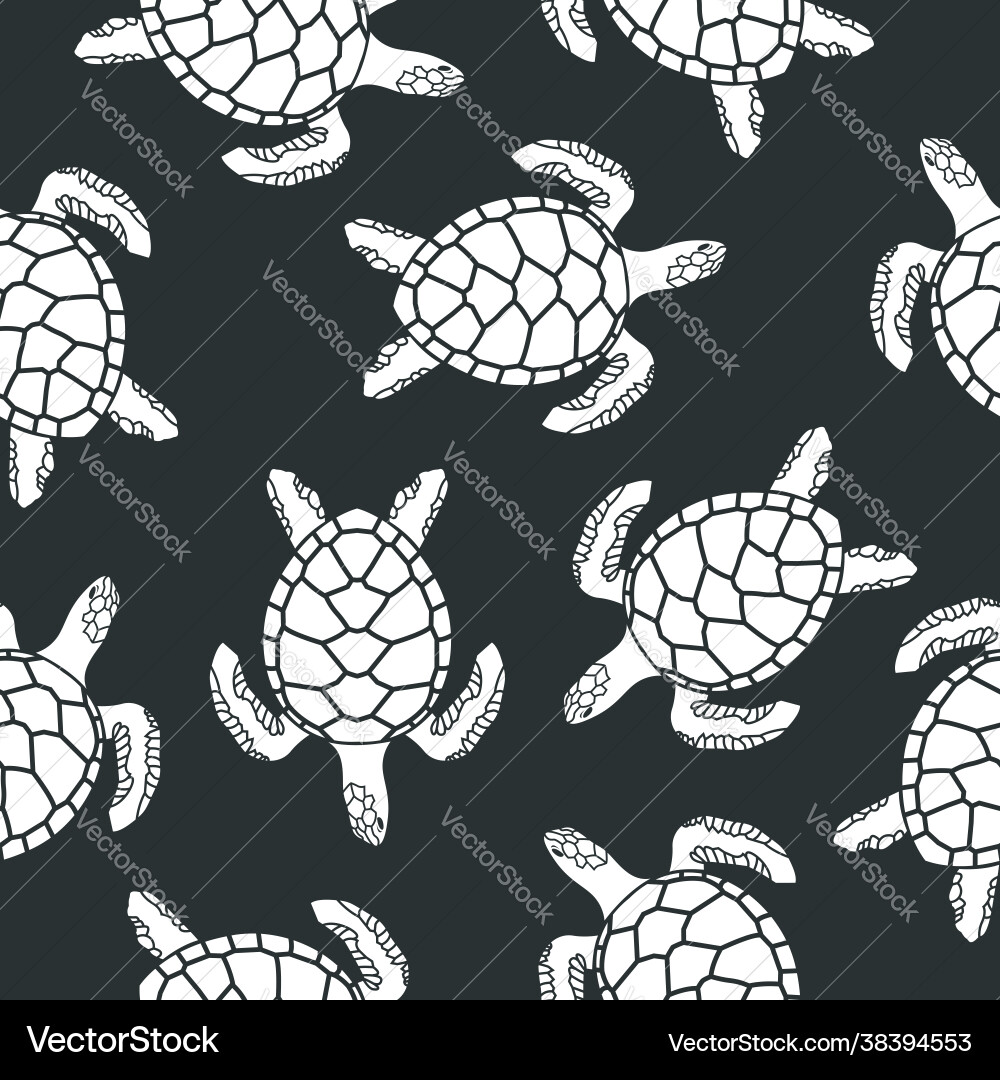 Seamless pattern with turtles Vector Image
