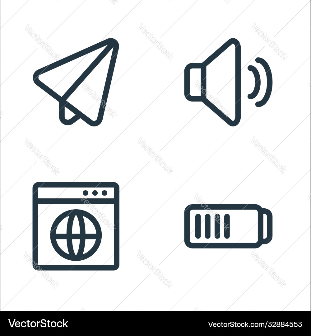 Ui line icons linear set quality vector image