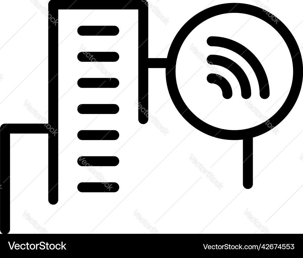 Wifi network icon outline computer stay Vector Image