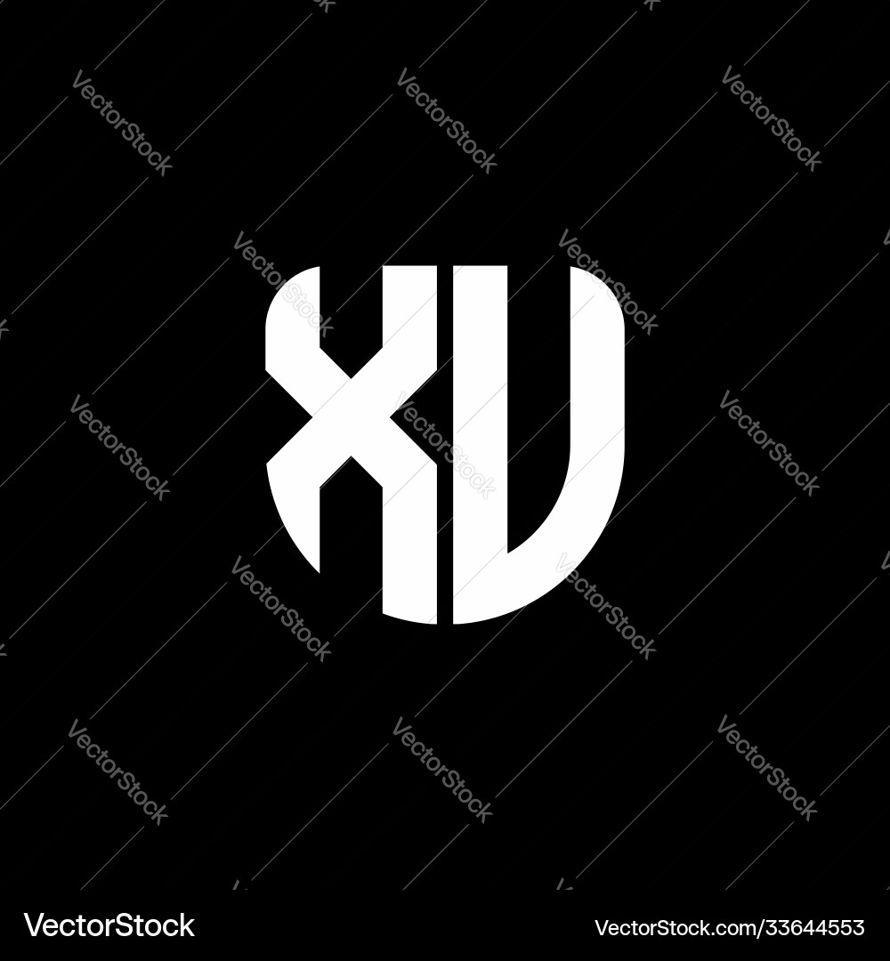 Xu logo monogram with circular shape shield Xu logo monogram with circular shape shield Vector Image