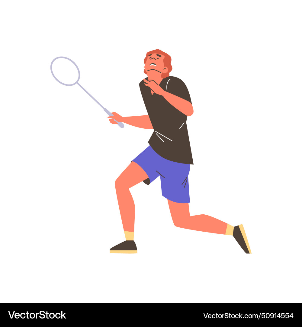 A man with racket A man with racket vector image
