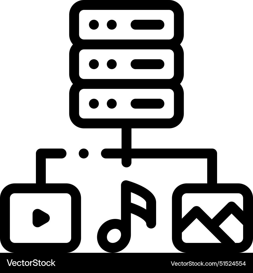 Big data icon thin linear style design isolated Vector Image