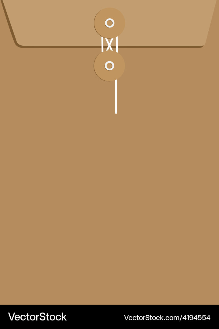 Brown Sealed Envelope with String vector image