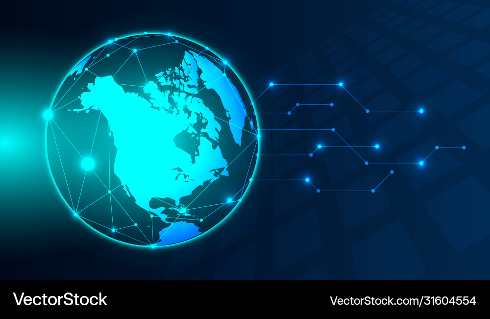 Connection concept on world wide with line Connection concept on world wide with line Vector Image