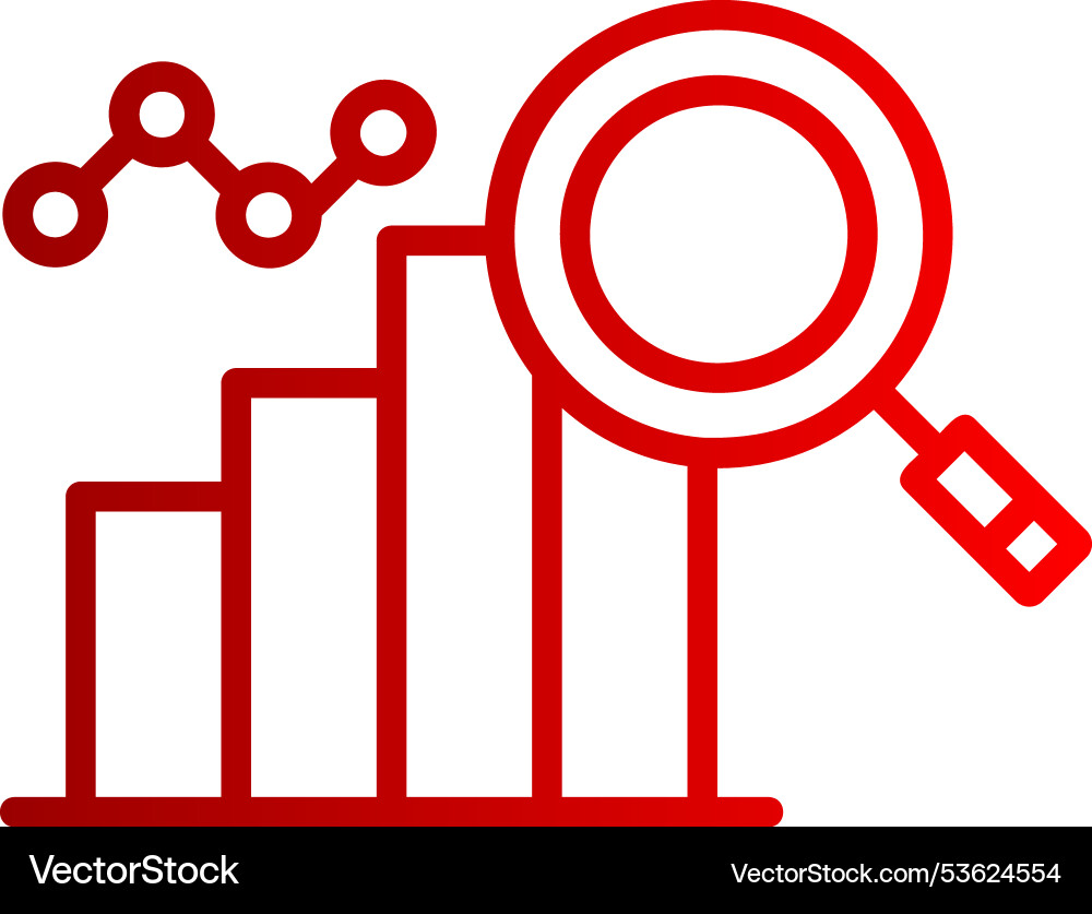 Data analysis line gradient icon Vector Image