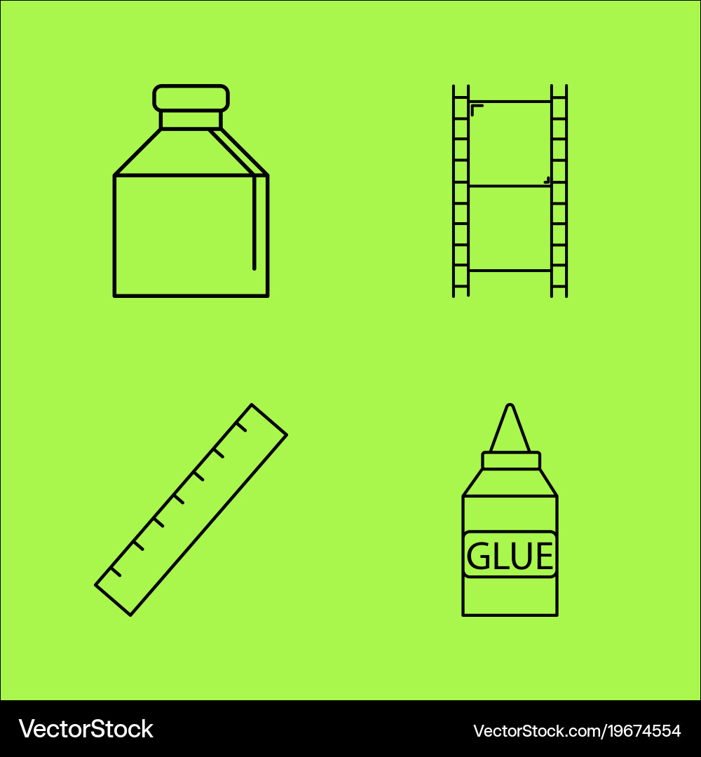 Design elements simple linear outline icon set Vector Image