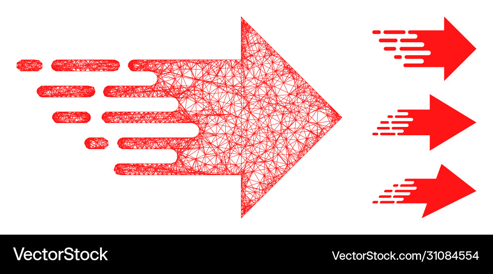 Express right movement polygonal web mesh Express right movement polygonal web mesh vector image