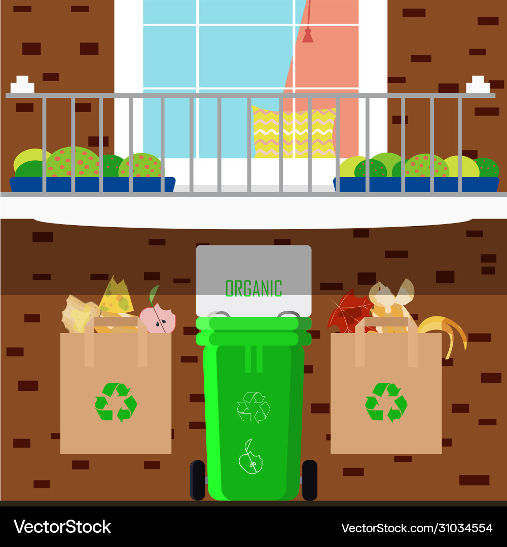Flat sorting garbage Flat sorting garbage vector image