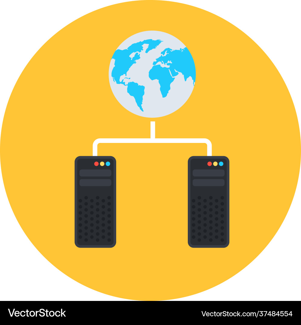Global datacenter vector image