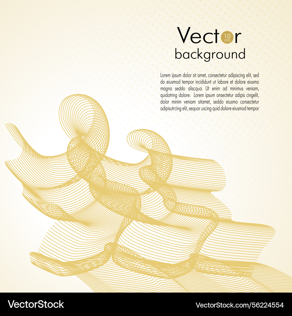 Golden squiggle pattern curled lines page template Golden squiggle pattern curled lines page template vector image