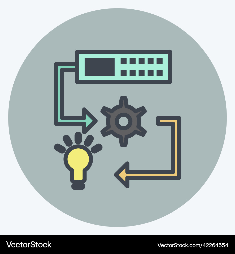 Icon machine learning suitable for data analytics Icon machine learning suitable for data analytics vector image