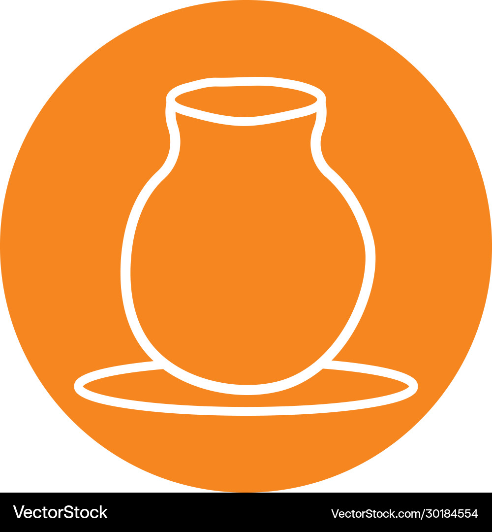 Isolated porcelain jar block line style icon vector image
