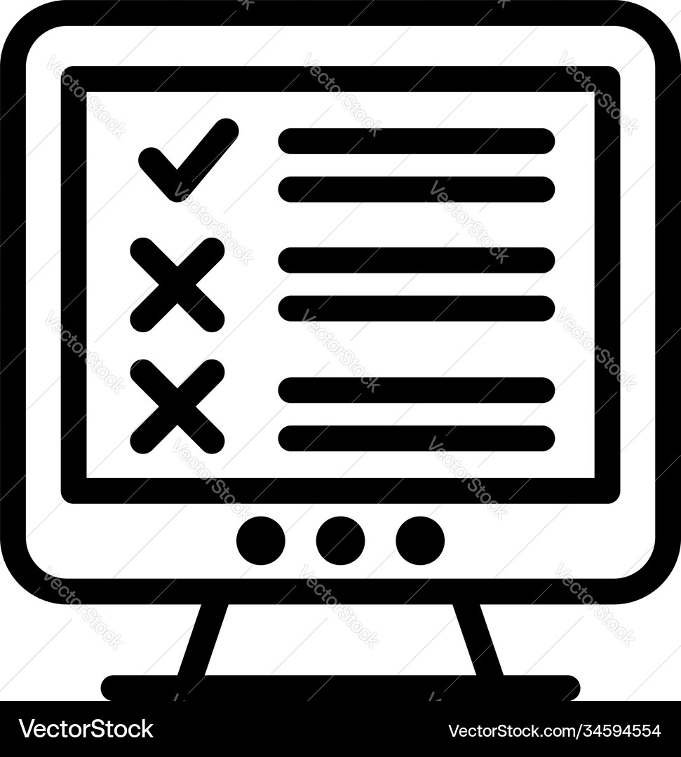 Monitor assignment icon outline style Monitor assignment icon outline style Vector Image