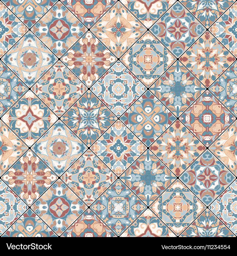 Patchwork abstract patterns vector image