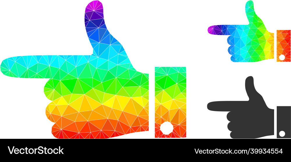 Polygonal hand pointer left icon Polygonal hand pointer left icon vector image