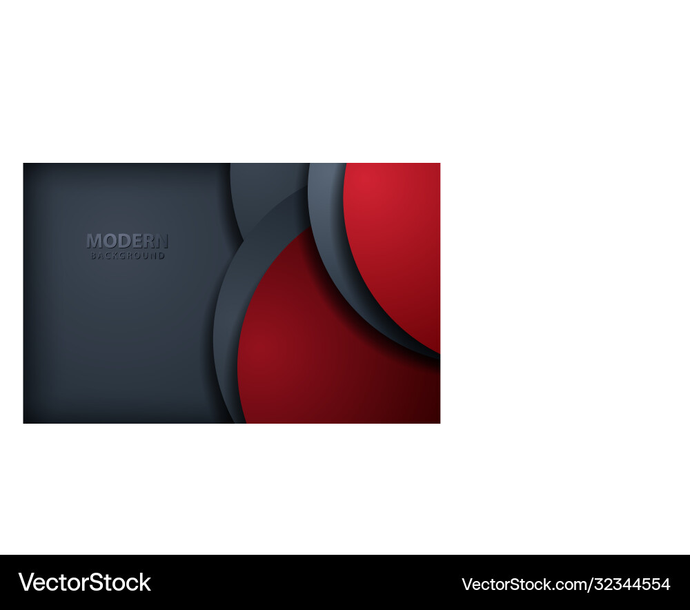 Red overlap layers background on dark gray design vector image