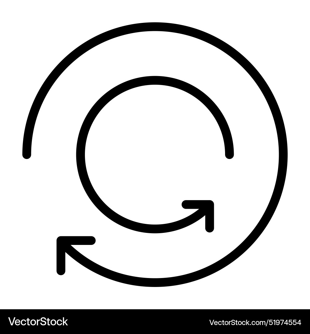 Refresh icon in thin line style graphic design Vector Image