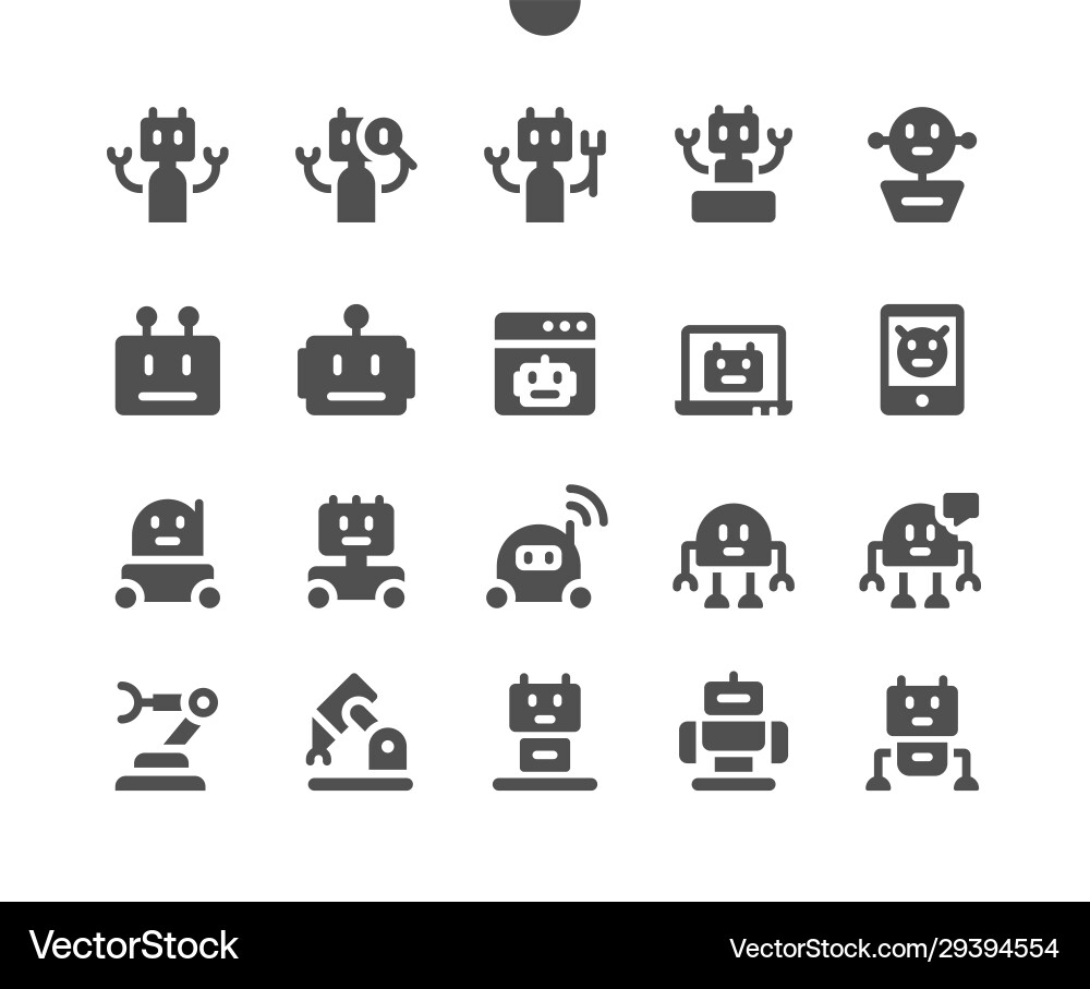 Robots ui pixel perfect well-crafted Robots ui pixel perfect well-crafted vector image