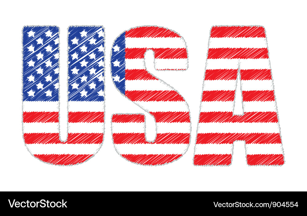 Scribbled American Flag Vector Image